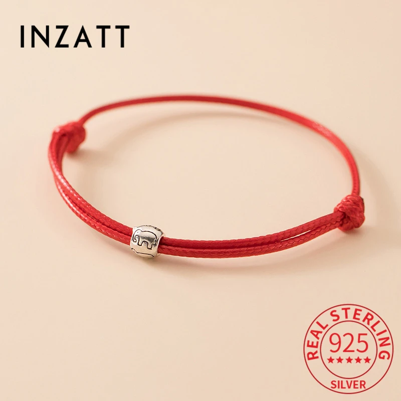 Inzatt Trendy 925 Sterling Silver Elephant Beads Charm pre ženy hiphop zvierat
