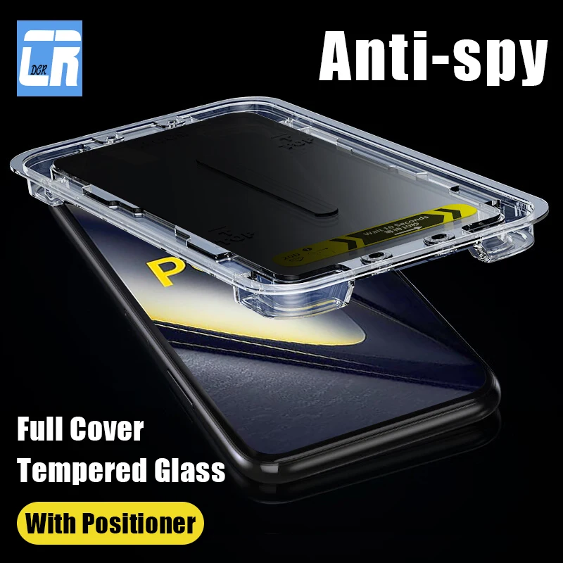 Inštalácia na jednom kliknutí Anti-Spy Glass pre Xiaomi POCO F6 X6 X5 X4 X3 NFC Ochranné ochrany súkromia pre chrániče obrazovky pre MI POCO F3 F4 GT F5 PRO