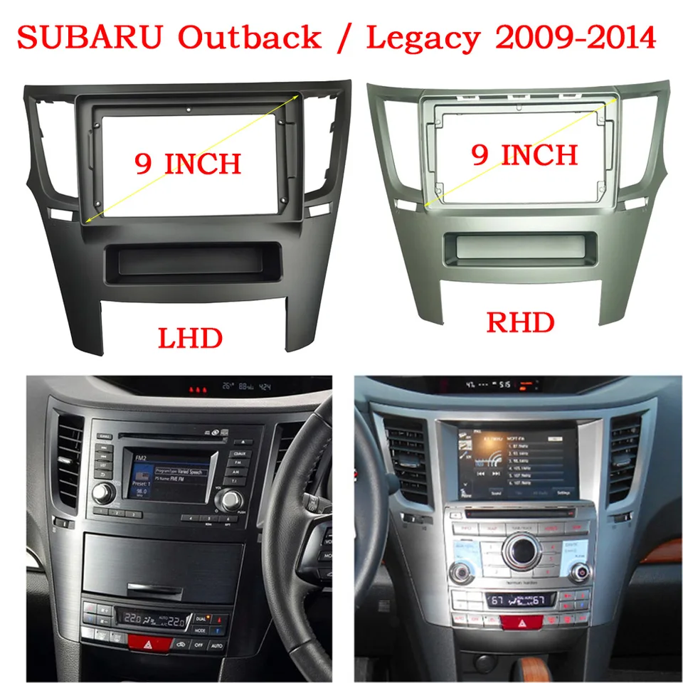 Inštalácia vozidla Fascia pre Subaru Legacy Outback 2009-2014 Automatické stereofónny zvukový prehrávač DVD Panel Dash Dash Rám ráme