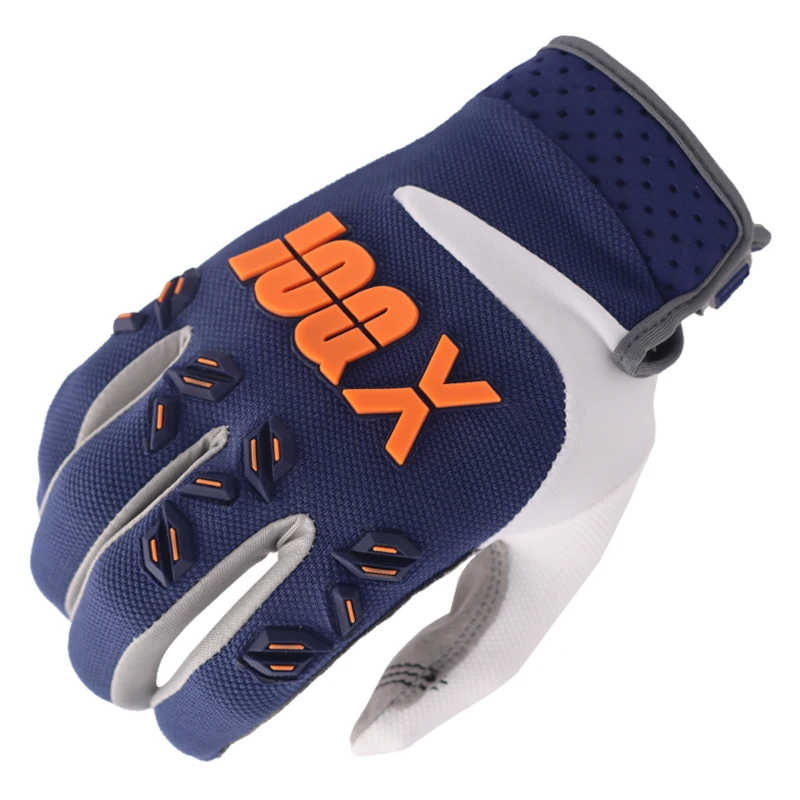IOQX Airmatické motokrosové závodné rukavice Men Guantes Offroad MX BMX Dirt Cycling Cycling Dospelý modrý oranžový luvas