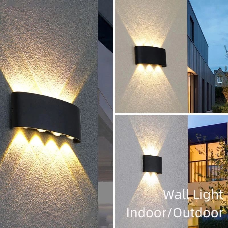 IP65 LED nástenná lampa vonkajšia vodotesná hliníkové osvetlenie svetiel pre záhradnú spálňu Obýva