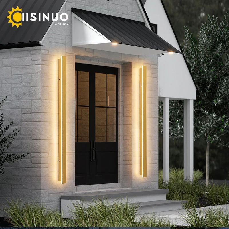IP65 Vodotesné vonkajšie nástenné svetlo Dlhé lineárne záhradné žiarovky LED LED veranda osvetľovacie svietidlá 110V 240 V SAME NA VILLA