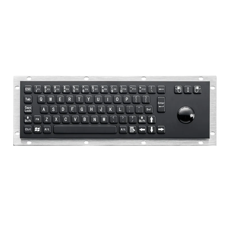IP65 Čierna z nehrdzavejúcej ocele Rugged Panel Mount Priemyselný kovový kovový klávesnica s kiosk