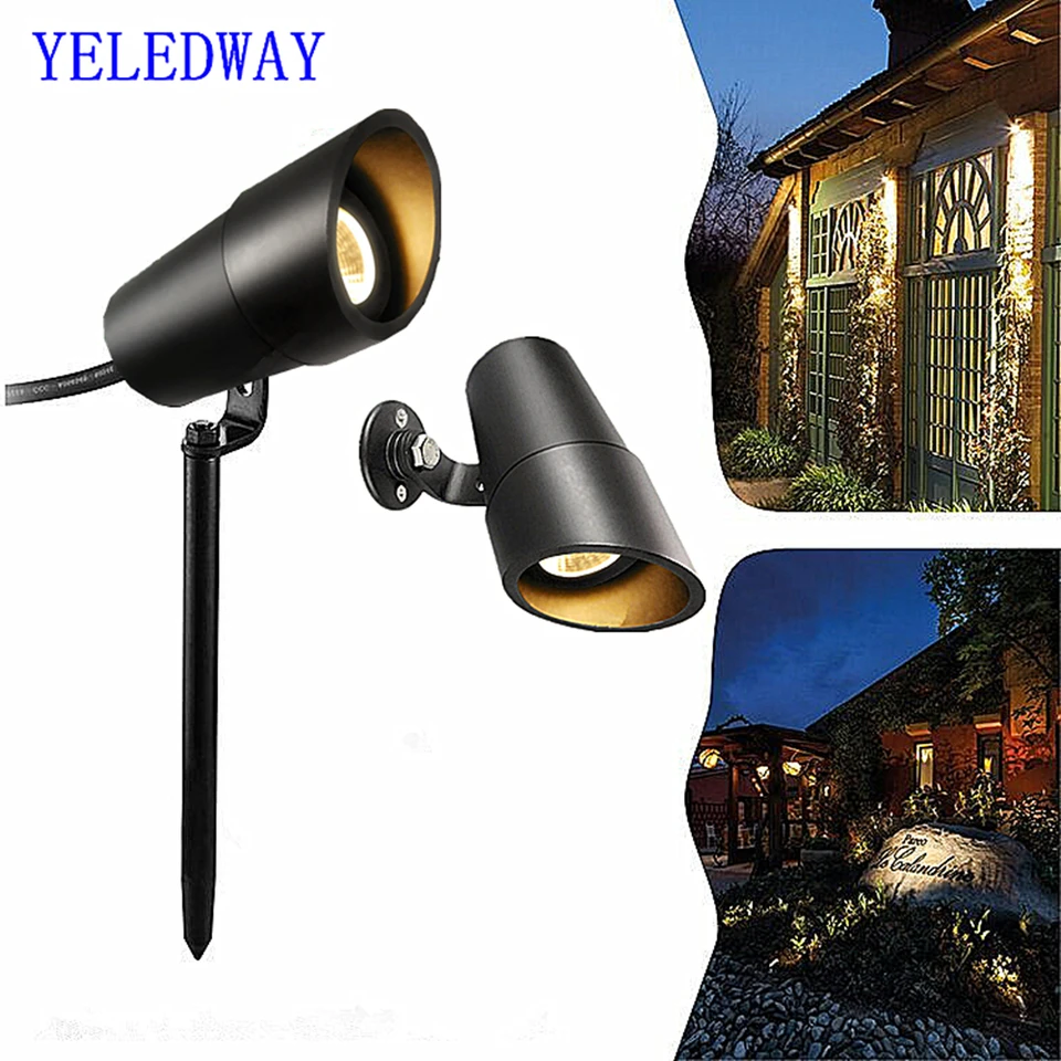 IP67 nepremokavá LED COB COB GARDEL osvetlenie 3W OUTDORODÁLNE ŠPIKOVANÉ LAMP LAMP HLIDÍNA PATH SOCFFFTEFTS SPORTHS TRÁMNA SPOT Žiarovky nástenné svetlo 12V