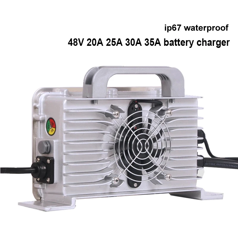 IP67 Waterproof 48V 30A 35A nabíjačka 54,6V 25A 58,4V 58,8 V 50,4 V inteligentná nabíjačka pre lítium -iónovú batériu LIFEPO4 LTO LI ION Polymer
