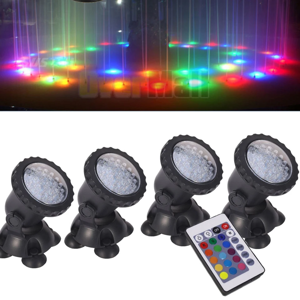 IP68 LED pod vodou svetlá DC 12V vodotesná lampa RGB Spotlight Spotlight Svetlo svetlo s diaľkovým ovládacími dekoratívnymi bodovými svetlami