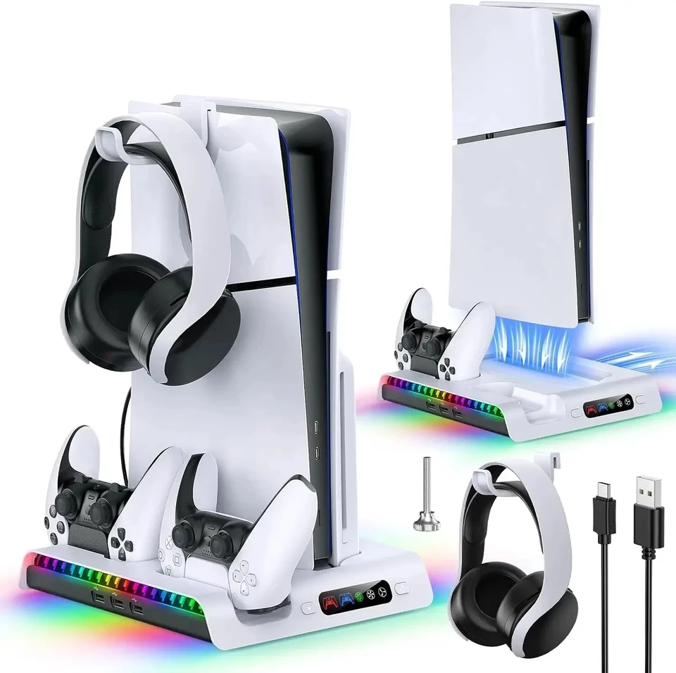 IPEGA PG-P5S006 Nabíjanie Dock Cooling Fan RGB pre PlayStation 5 Slim Disc a Digital Editions nabíjacie základné stojany