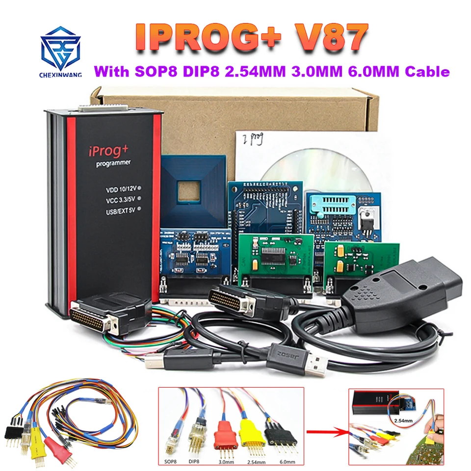 IProg+ V87 IProg Pro Plné adaptéry pre IMMO KOREKCIU KOREKCIU RESET Airbag RESET KLAY PROSTERSKÁRSKE PROSTERSKER NABOL