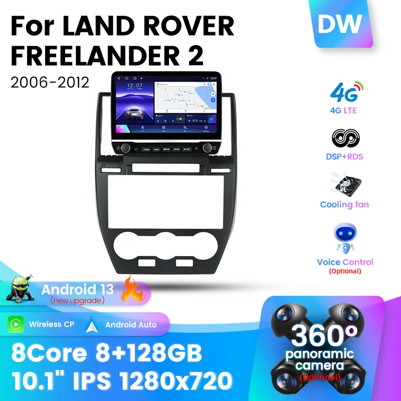 IPS 10.1 '' Android 13 Automobilové auto Stereo Radio pre Land Rover Freelander 2 2006-2012 Multimediálny video prehrávač Navi CarPlay GPS 2 DIN