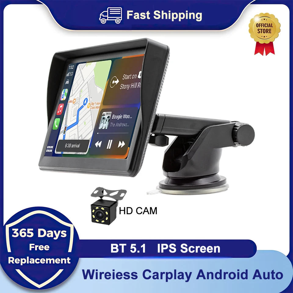 IPS 7 palcový prenosný WiFi Wifi Wireless CarPlay Android Auto Car Radio MulMedia Video Player Overing Camera pre Apple alebo Android
