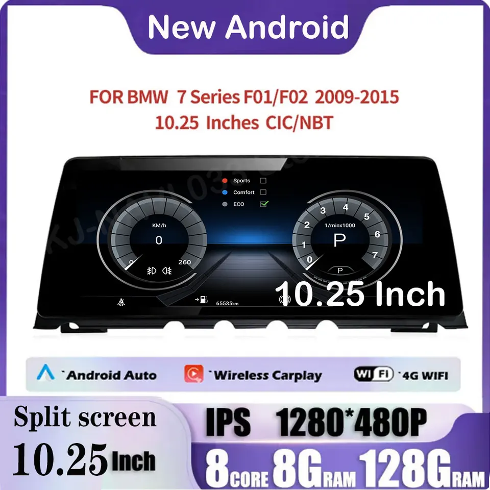 IPS Android 14 pre BMW 7 Series F01 F02 CIC NBT System Player Player Multimedia Wireless CarPlay Navigation GPS 4G+WiFi BT