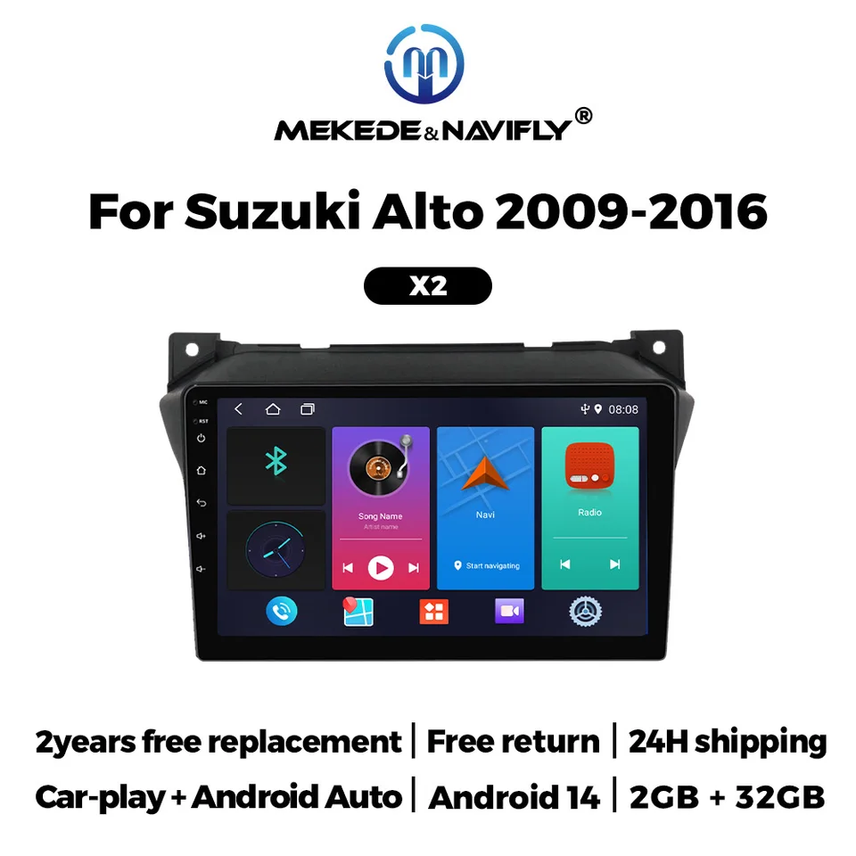 IPS obrazovka Android 14 Car pre Suzuki Alto 2009 2010 2012 2012-2016 GPS Navigation Stereo CarPlay Auto multimedia video DSP