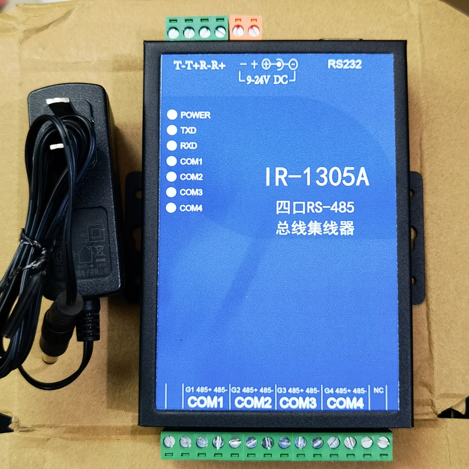 IR-1305A: Opto-izolovaný distribútor priemyselného stupňa RS-485/232 Hlavný prístav rozširuje 4-cestný RS-485