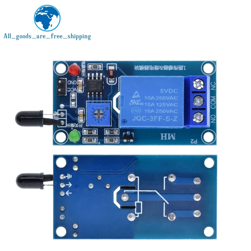 IR infračervený 1 kanál 5V 12V 12V Detekčný modul snímač Fipe Fire Alarm Sensor Relé pre Arduino