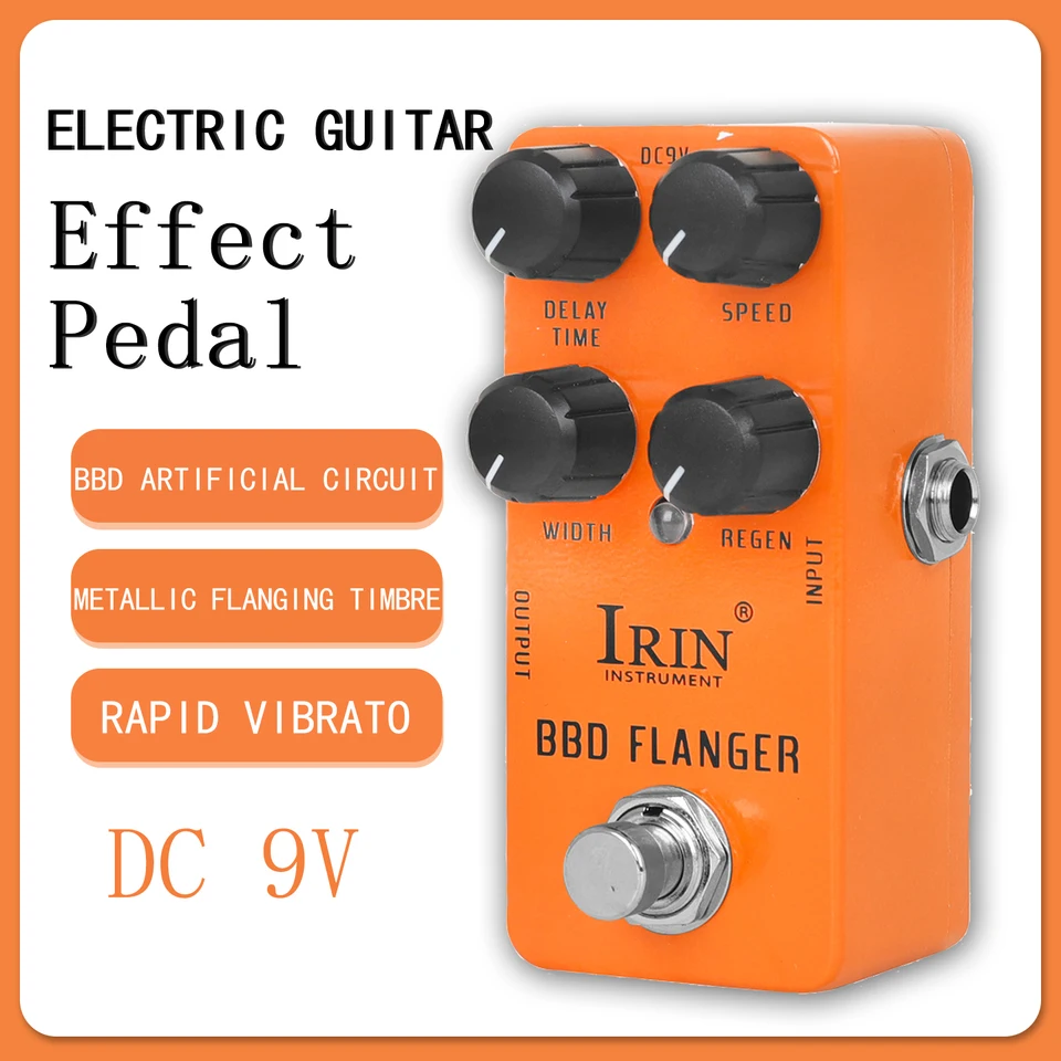 Irin RS-08 BBD Flanger Guitar Effect Pedál Metalické príruby zafarbenie True Bypass Pedals