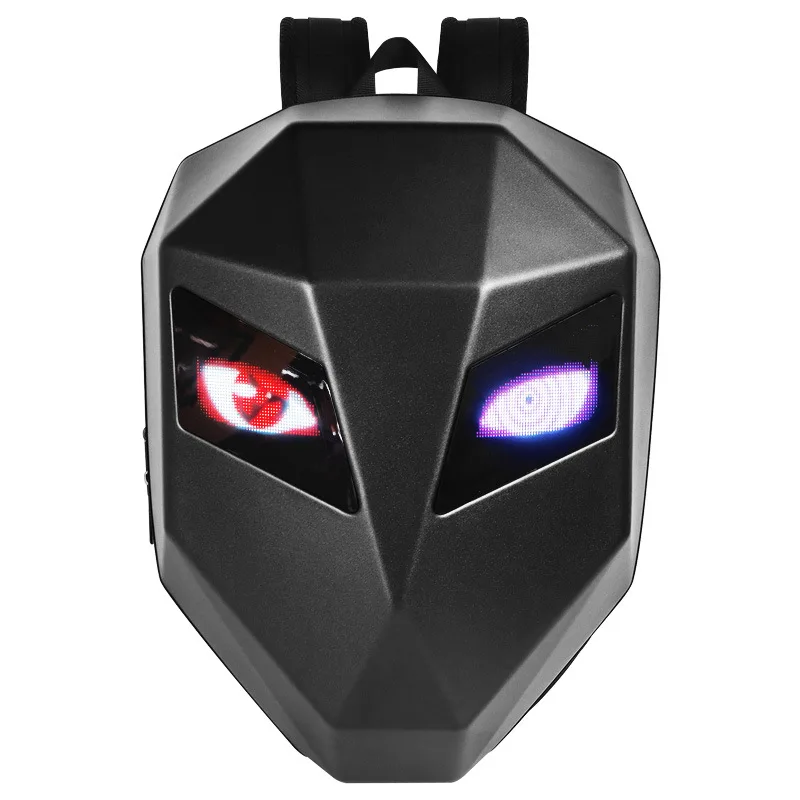 Iron Man LED batoh pre obrazovku Rider Motocykel cool cestovný batoh obrazovky žiariace oči vylepšené