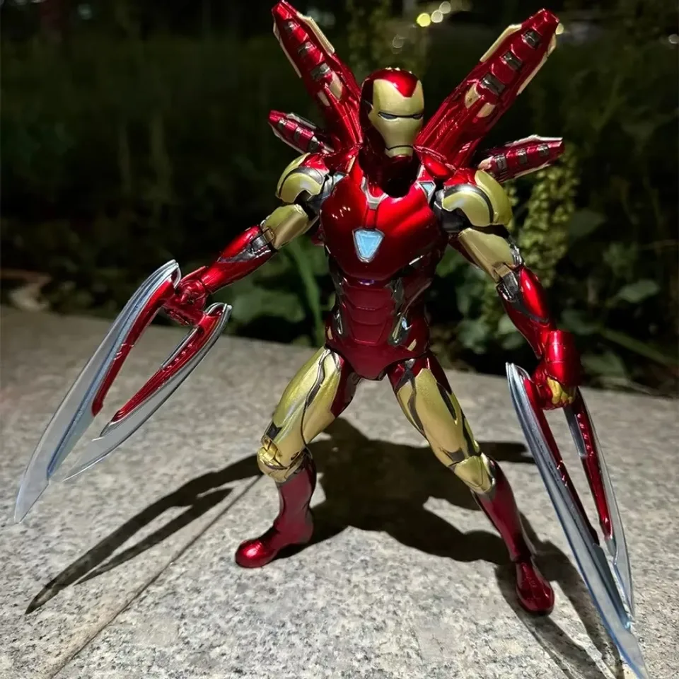 Iron Man Mk85 Akčné figúrky oči Glow Glow Soldier Muž kĺbová mobilita Avengers: Endgame obsahuje príslušenstvo Sword Shield