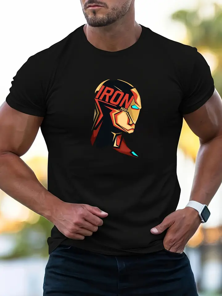 Iron Man Print T košele krásne muži Dámske módne cool čisto bavlna zábavné tričká harajuku vintage denné štýlové unisexové topy