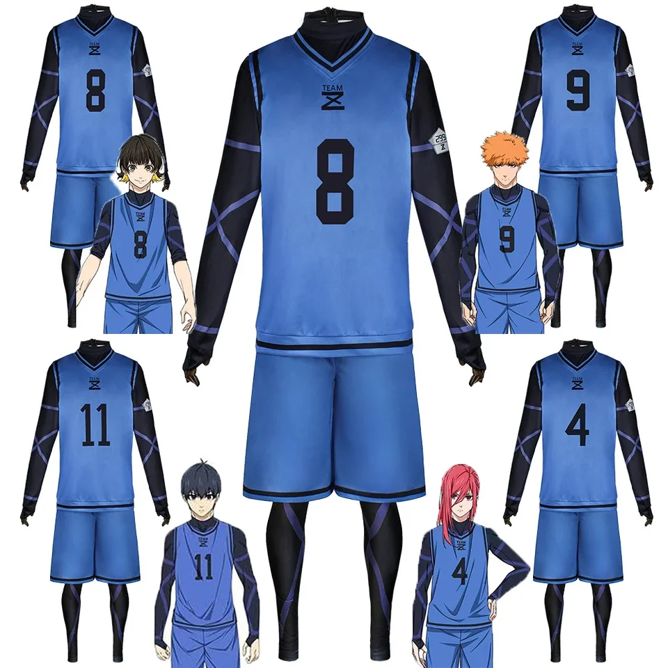 Isagi yoichi cosplay kostým anime modrý zámok dres futbalové klub Sportswear Wig Hyoma Chigiri Meguru Bachira Cosplay Cosplay kombinézy