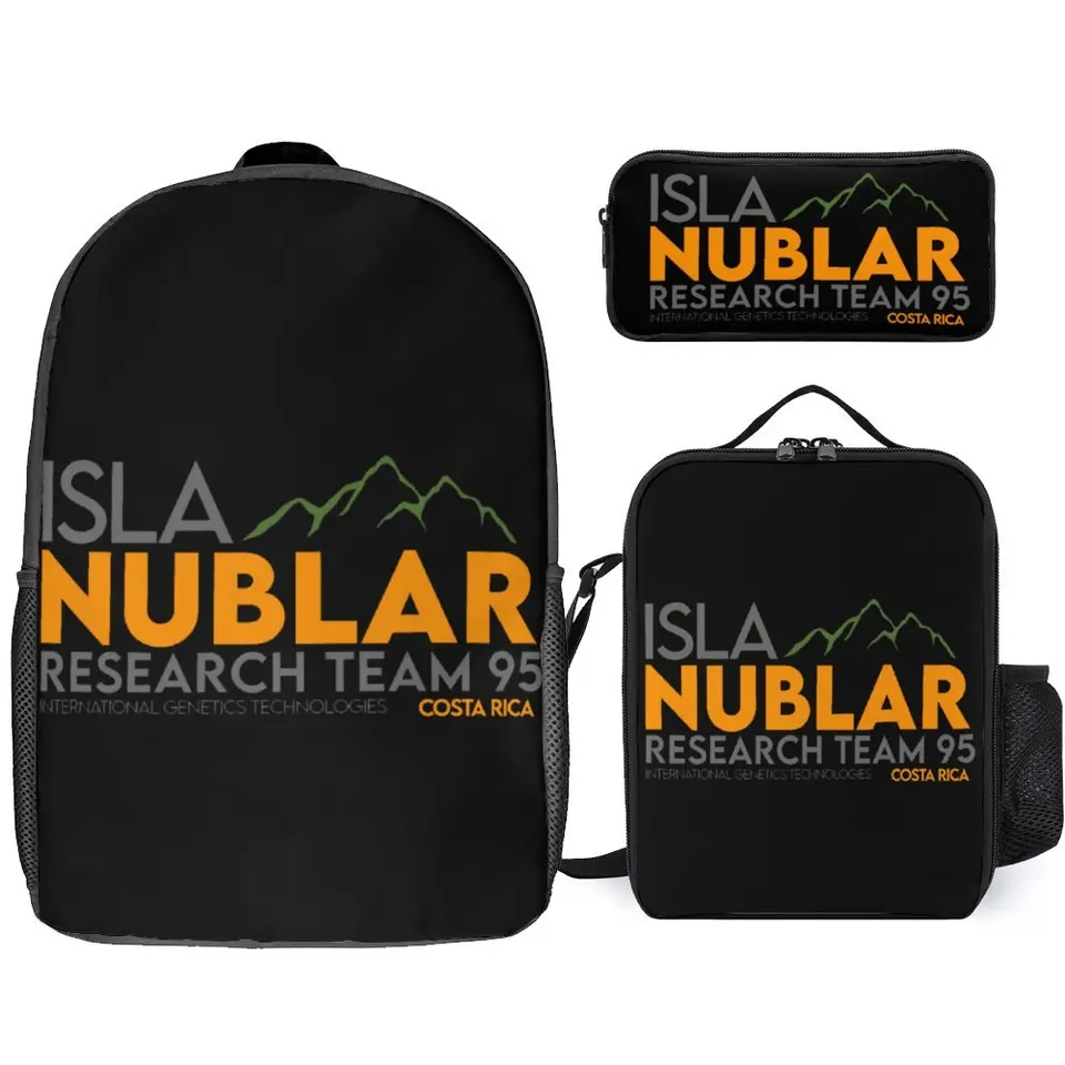 Isla Nublar Research Team Jurassic a World Trpleble Cozy Field Pack 3 v 1 set 17 palcov batoh obedu Pen Bag Sports Activi