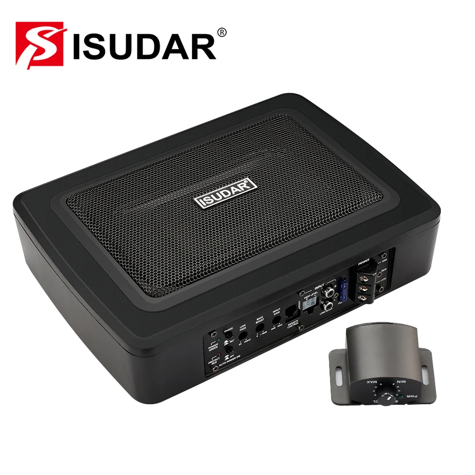 Isudar SU6901 Subwoofer zosilňovač vstavaný výkonný výkon Aktívny a nižší úroveň HiFi Auto Audio Bass Sedadlo Slim 150W 6*9 