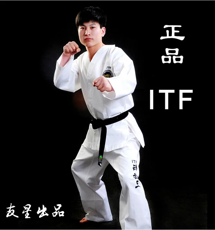 ITF biele taekwondo obleky pre dospelých a deti, profesionálna uniforma Dobok, vynikajúca výšivka, pohodlné obleky, unisex