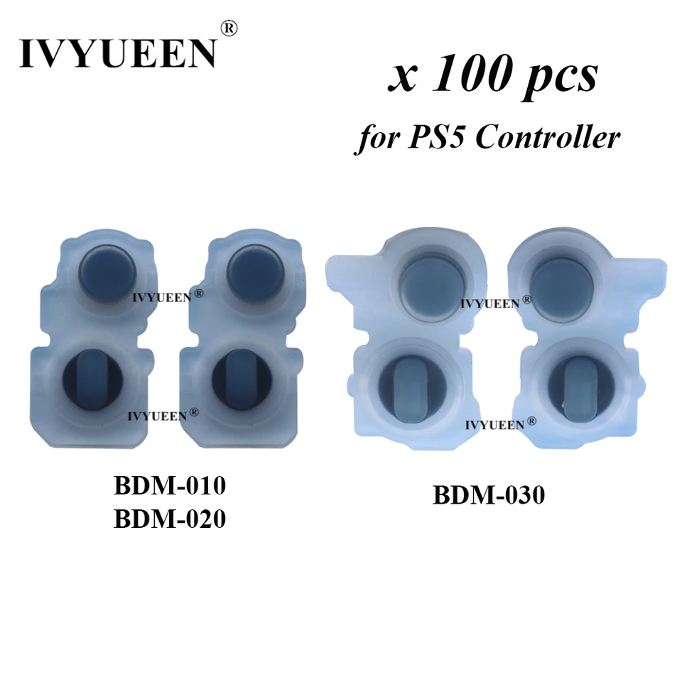 Ivyueen 100 PCS pre PlayStation 5 PS5 Controller R2 L2 R1 L1 Logo Tlačidlo Vodivé gumové lepidlá klávesnica pre dualsense pre dualsense
