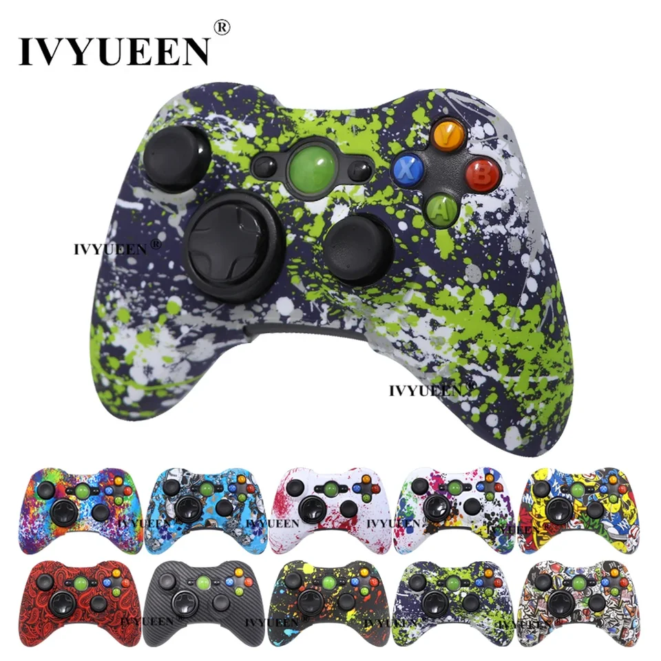 Ivyueen voda prenos tlačovej tlačovej tlačovej kože pre Microsoft Xbox 360 Xbox360 Káblové / bezdrôtové ovládač Silikónový kryt Silikónu
