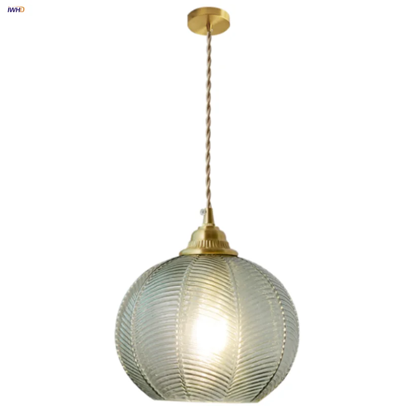 Iwhd Globe Glass LED prívesok lampa Lamp Spálňa chodba veranda modrá E27 Nordic Modern jednoduché jednoduché závesné svietidlo svietidlá