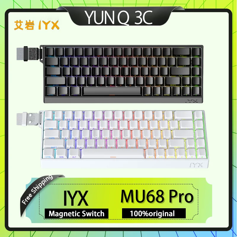 IYX MU68 Pro káblová mechanická klávesnica Prispôsobené všetky hliníkové 8k e-športy Magnetická osi Klávesnica Mechanical 68 Kláves CSGO Valeran