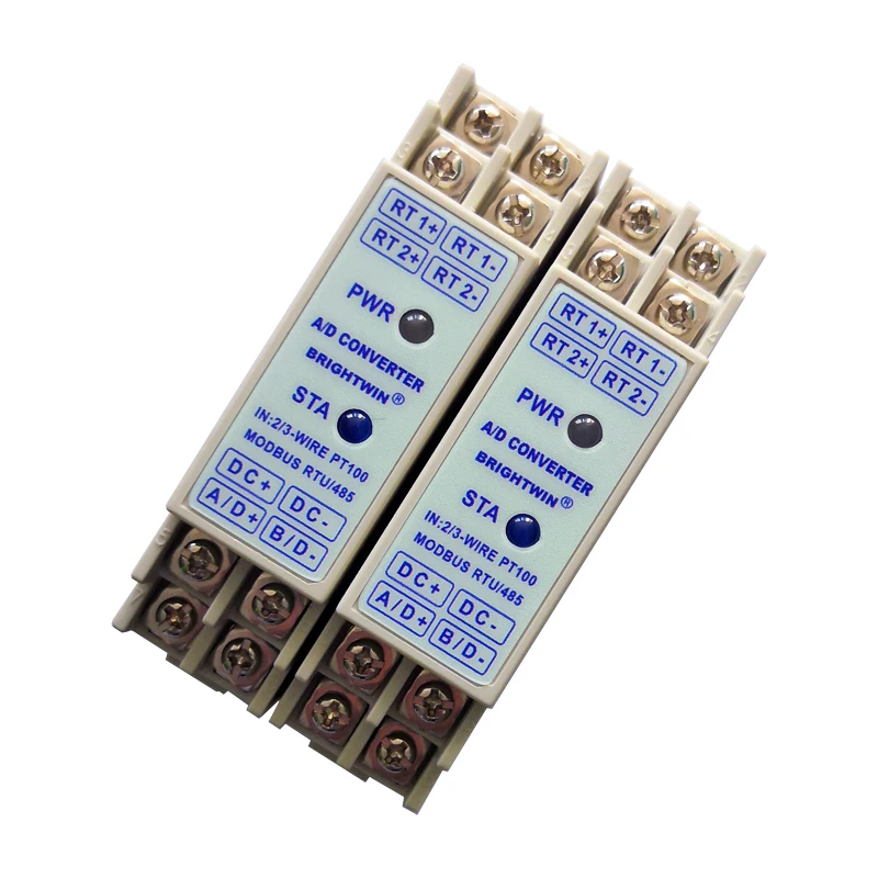 Izolovaný 2/3-vodičový PT100 až RS485 Converter RTD ADC PT100 na modul Teplota Modbus Modul Teplotný vysielač.