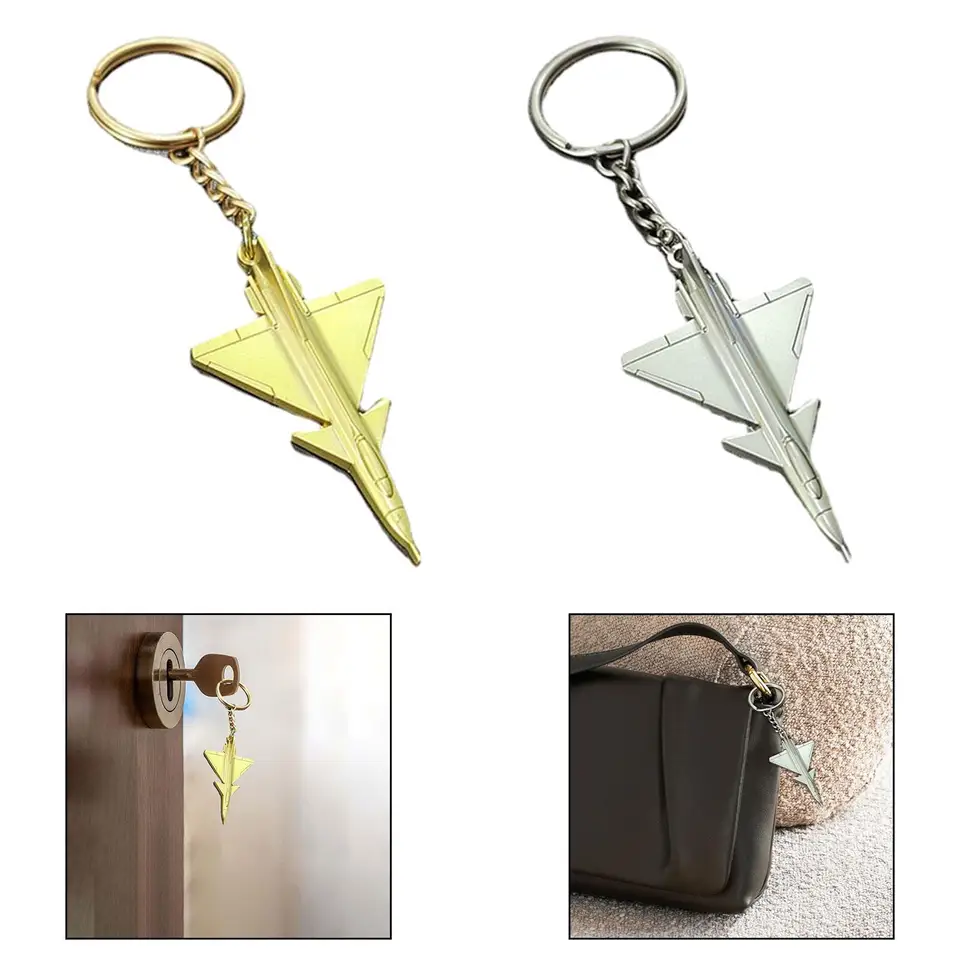 J-10 Fighter Jet Držiteľ Keyring Držiteľ ručne vyrábaných tašiek dekorácie Battleplane Keyring Metal Keyring for Boys Kids Men Darček