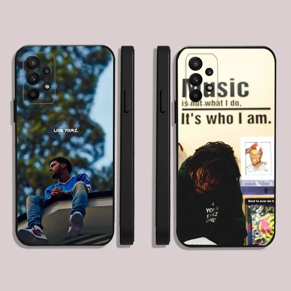 J Cole Rapper Telefón pre Samsung S24,23,22,30,21,10,9, Ultra, Plus, Lite, Fe, 5G Black Soft Case