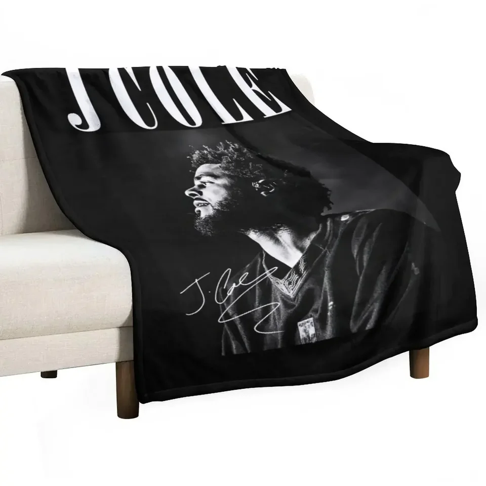 J Cole Rapper Vintage Rap Music Hrot Draha Funny Gift Soft Soft Pluh Plaid Warm Winter prikrývky