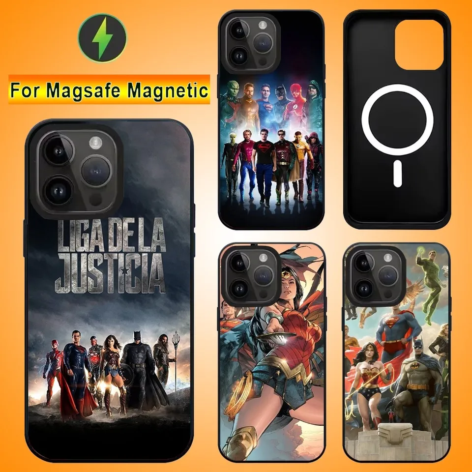 J-j-justice L-League Pase pre iPhone 15 14 13 Pro Max 11 12 Mini Alex Mirror pre Magsafe Wireless Cover