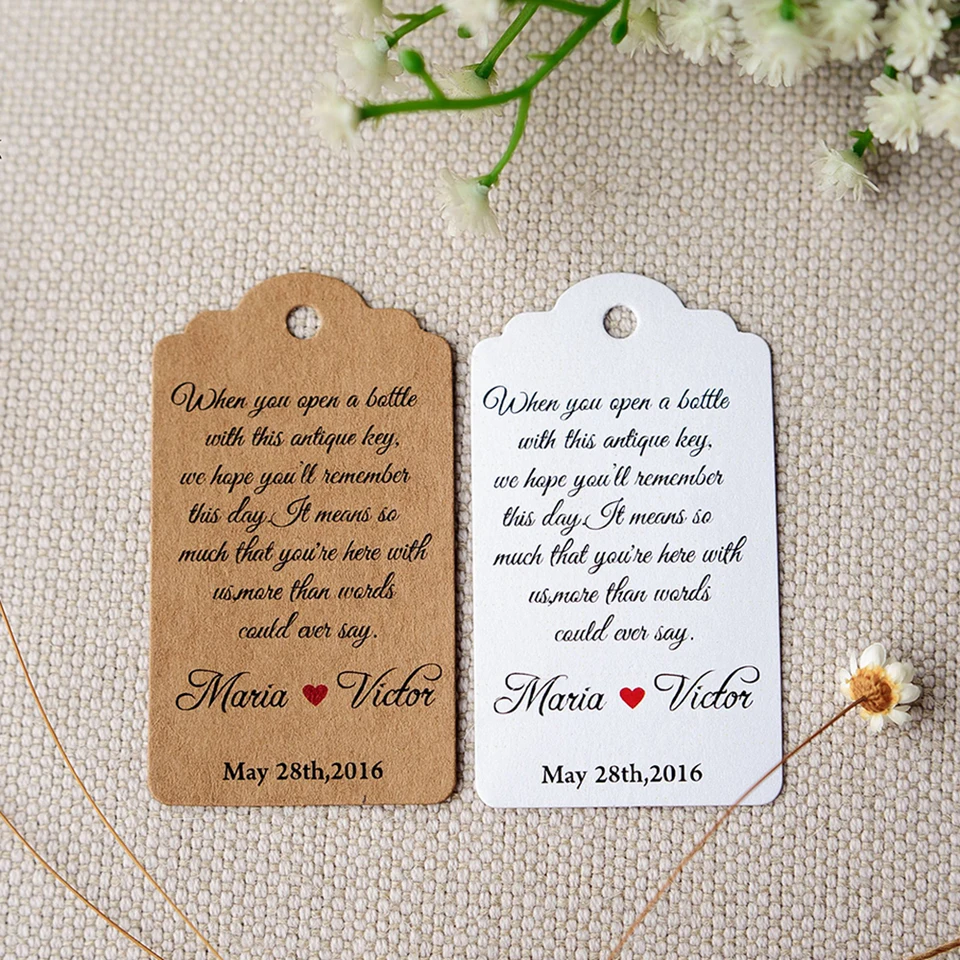 J1-200 PCS 3.5x6.2cm Prispôsobenie papierovej štítku Literatúra a umelecké štítky Ďakujeme vám značky Personalizované značky bakalár