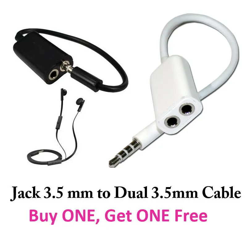 Jack 3,5 mm až duálny 3,5 mm kábel mužov na ženské zvukové káble Splitter Adaptér Dva milenci zástrčka stereo slúchadlá pre iPhone Samsung