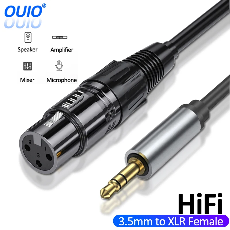 Jack 3,5 mm až XLR Mikrofónové reproduktory Audio Hifi Cable XLR Žena do 3,5 mužského mikrofónu Aux pre zosilňovač reproduktora počítača