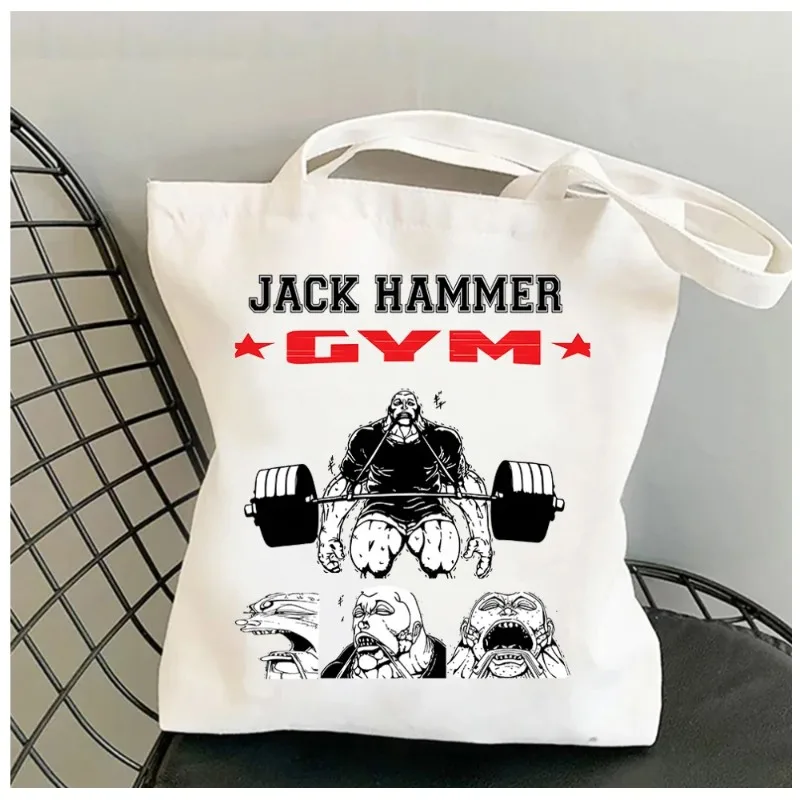 Jack Hammer Gym Dámske ramenné tašky Harajuku Kawaii nakupujúce nákupné plátno Vetka všestranná taška na rameno módne dievča kabelky