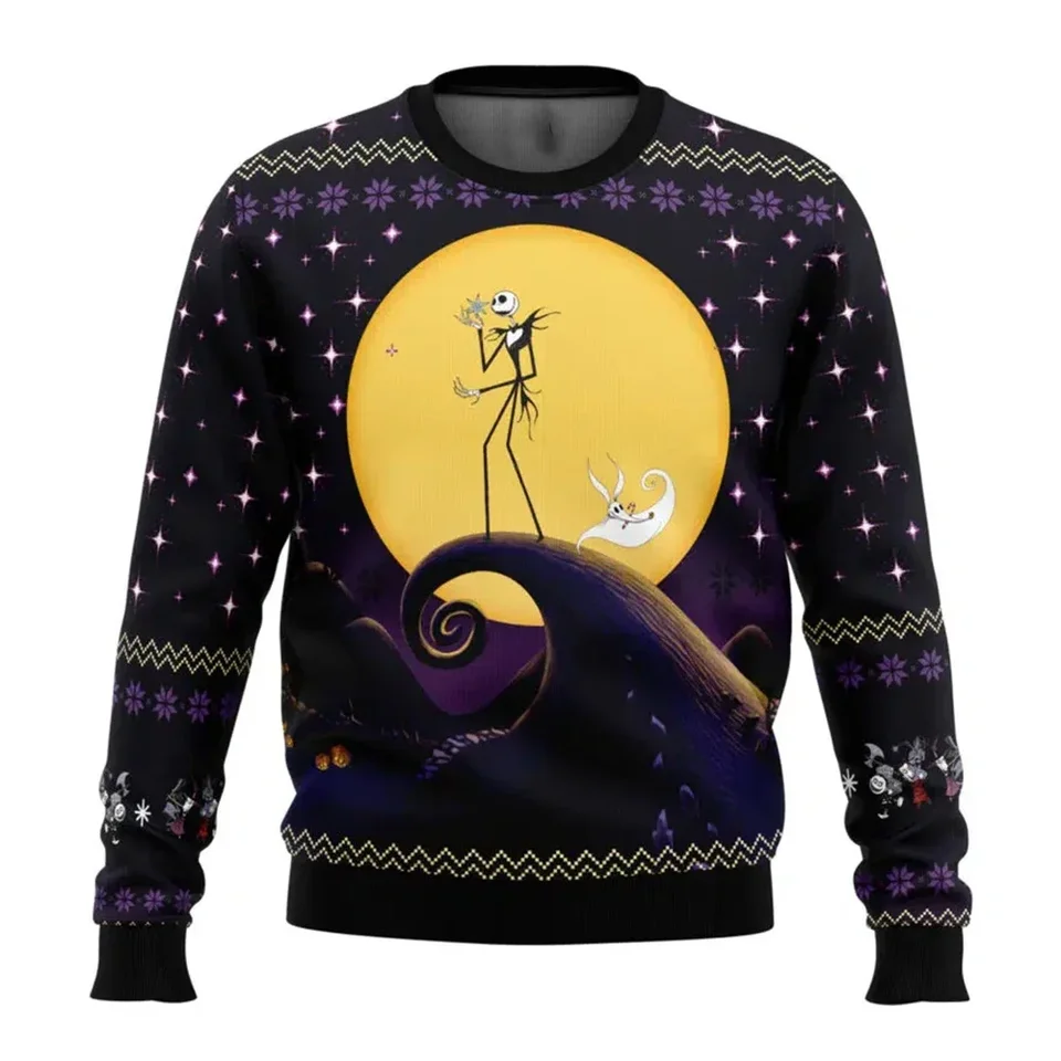 Jack Men's Hoodie Sally Boys Pullover 3D Tlačená nadrozmerná špičková nočná mora pred vianočnými mužskými pulvovermi Disney Pánske oblečenie