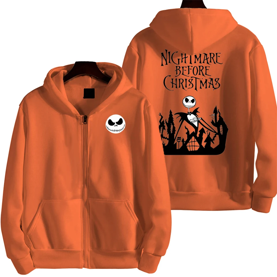 Jack Skellington Cartoon Men zips mikina anime nová módna módna mikina jar jesenný pár kabát