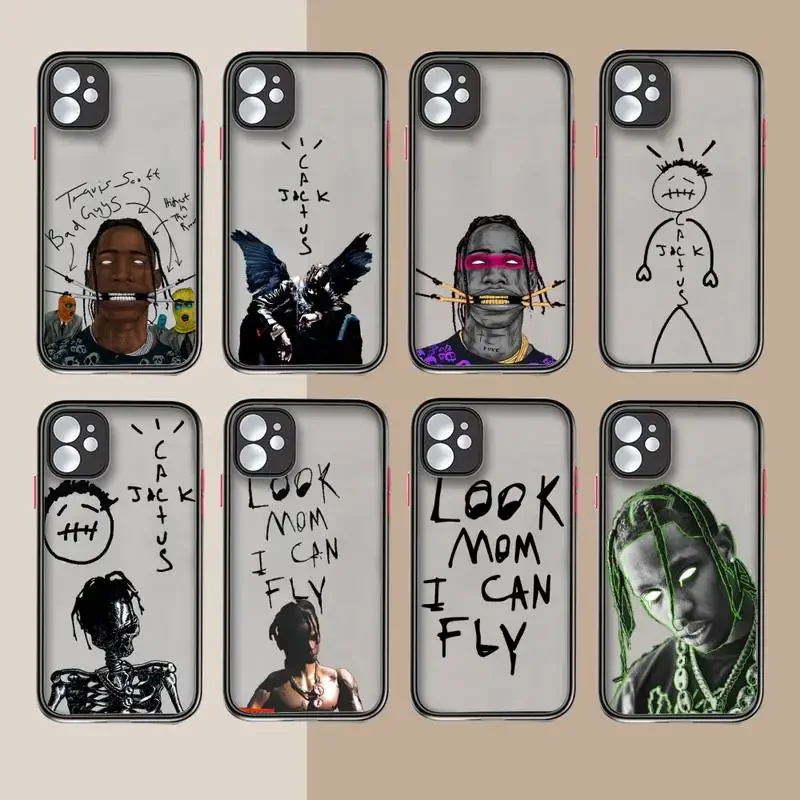 Jackboys Travis Scott Puzdro Matte Transparent pre iPhone 14 11 12 13 Plus Mini Pro Max Cover
