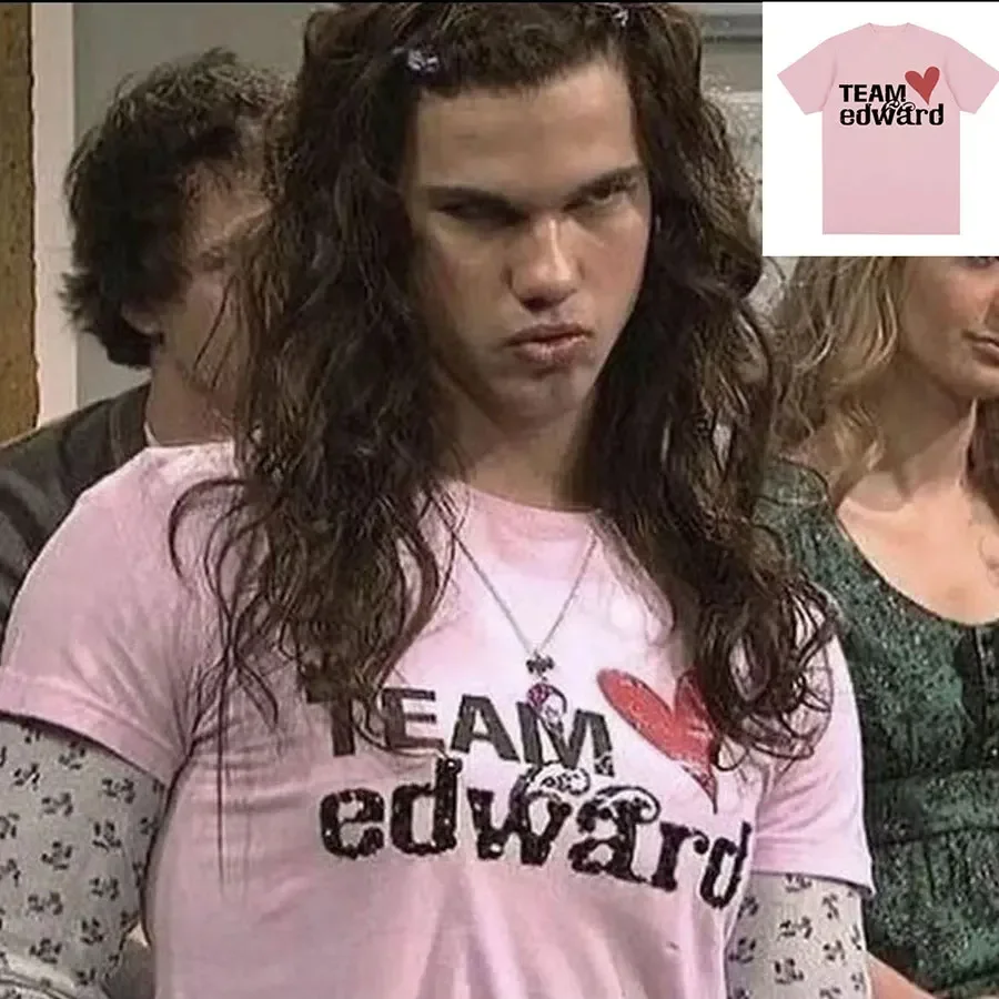 Jacob nosí tím Edward T-Shirt Twilight Fanúšikov