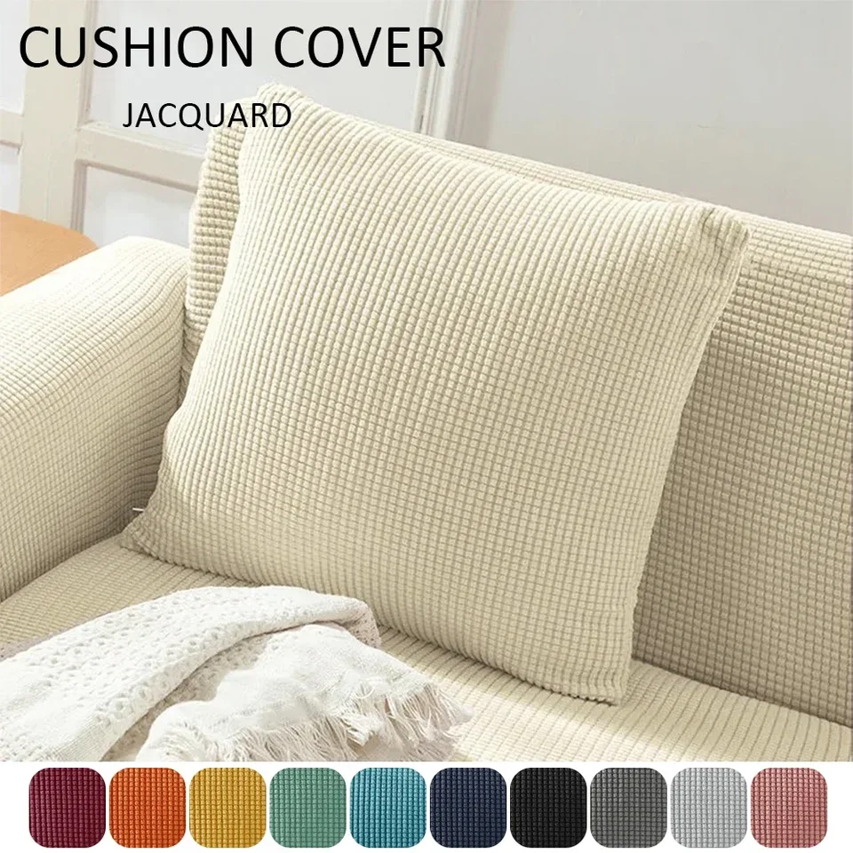 Jacquard Cushion Poťahuje polárny fleece dekoratívny vankúš na vankúš Plain zafarbený vankúš 45x45cm Solid Square Moden Domáce vankúš