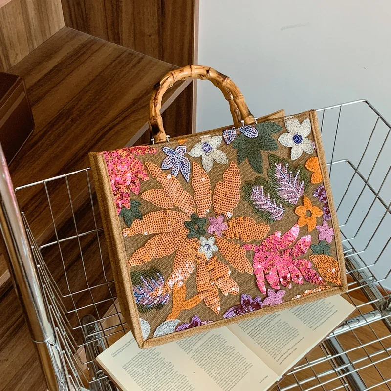 Jacquard vyšívacie plátno tote tašky pre ženy dizajnérske kabelky veľká kapacita prenosná dovolenka That taška ženská nákupná taška