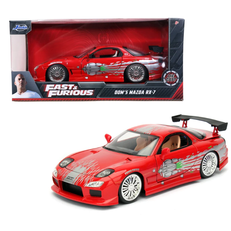JADA1: 24 Mazda RX7 zliatinový model automobilu High Simulation RALL RACING SPORT SPORT AUTOMOBILY SLOŽM