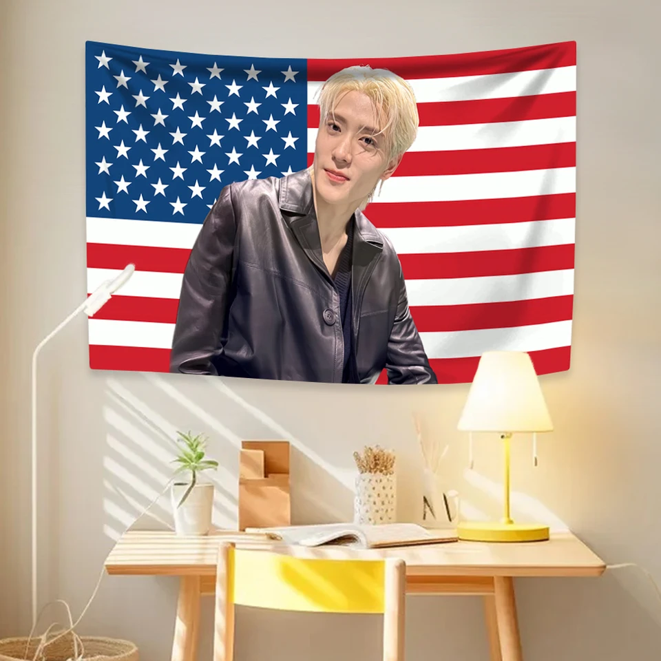 Jaehyuns americká vlajka tapiséria KPOP Boy Group člen domáca dekorácia spálňa spálne pozadie pozadie