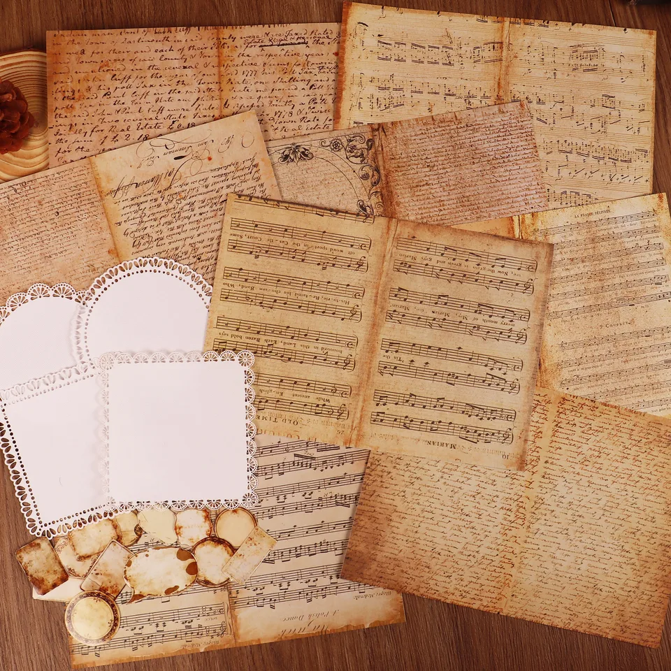 Jaiiman78Pieces Vintage Hudba Text Style DIY Dekorácie súprav