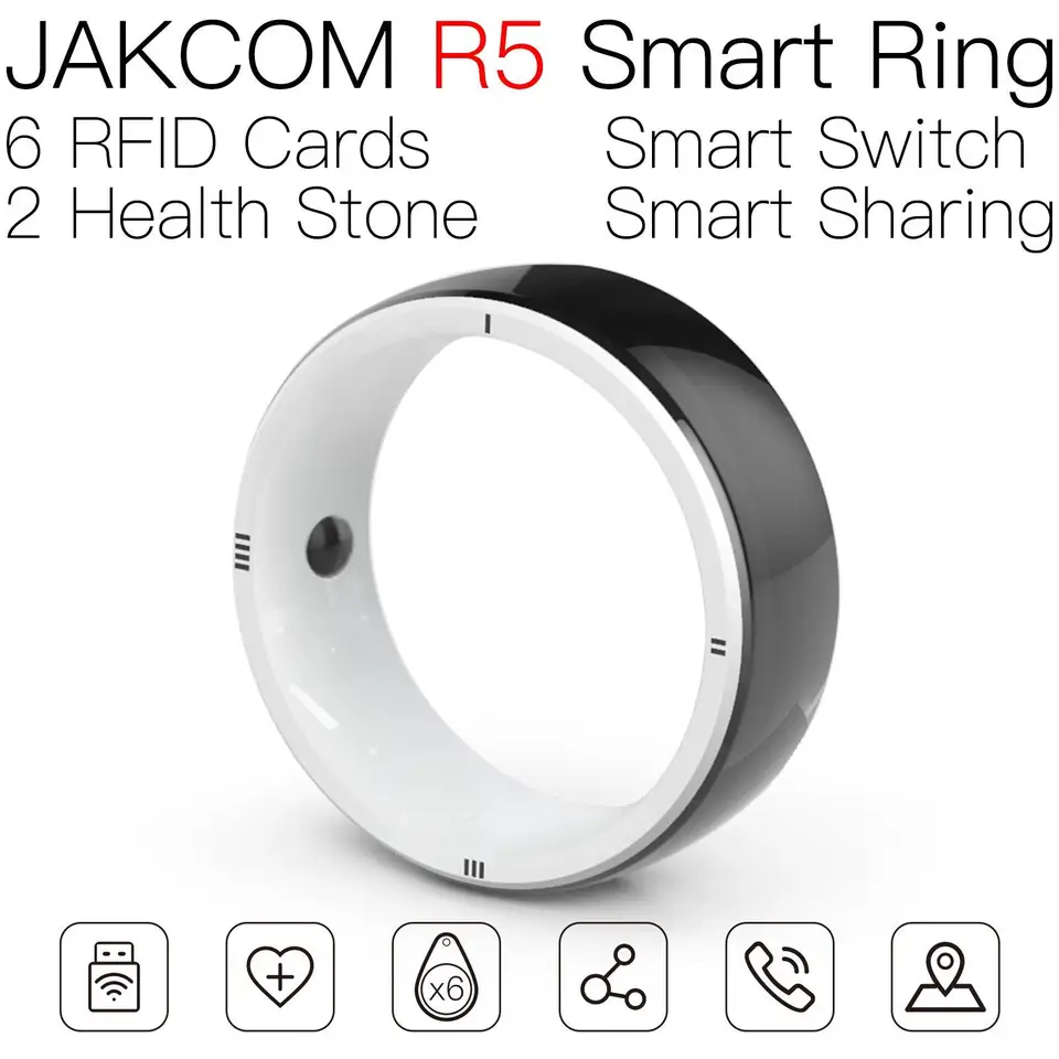 JAKCOM R5 SMART RING MAPKÁCIA K RFID TAG PET čip ESP LCD CAPSULE BADGE PROGRAMNATIBLA 7755 NFC 100ks Matt Black Metal