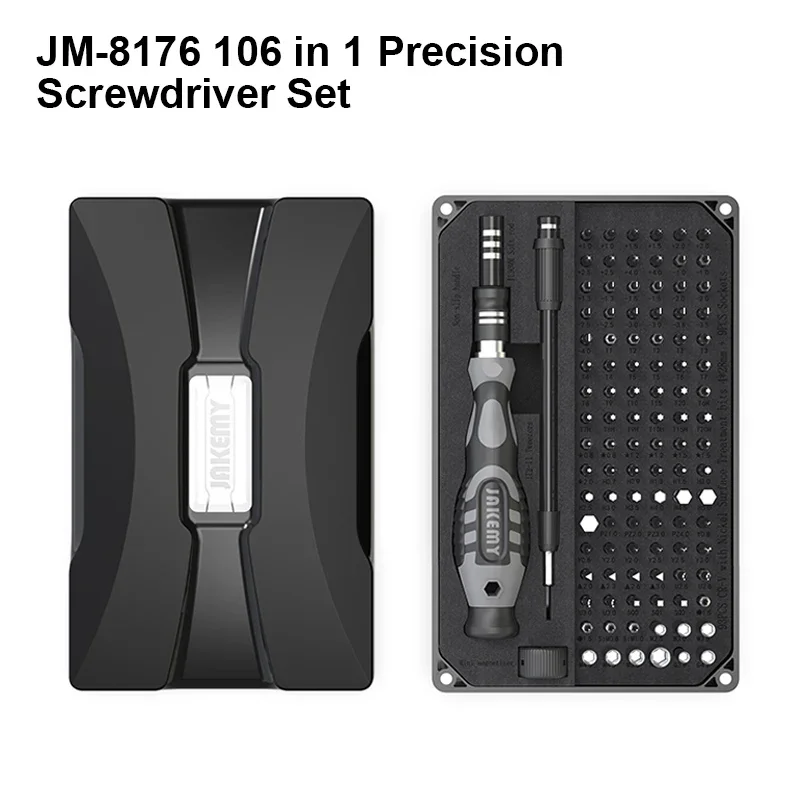 Jakemy JM-8176 106 v 1 univerzálnom skrutkovači s predlžovacou lištou údržbu mobilného telefónu Údržba Magnetické bity Driver